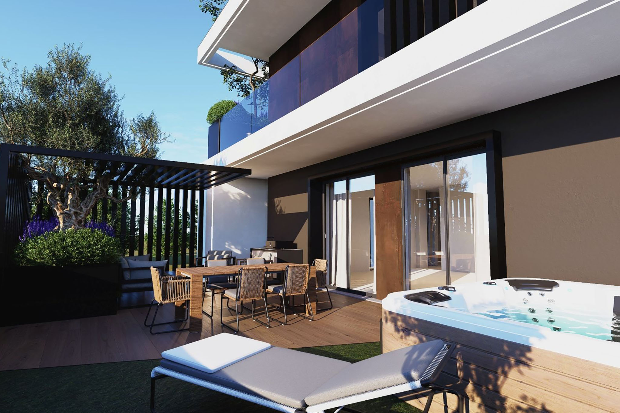 Attico Novara Veveri – Terrazzo con vasca idromassaggio