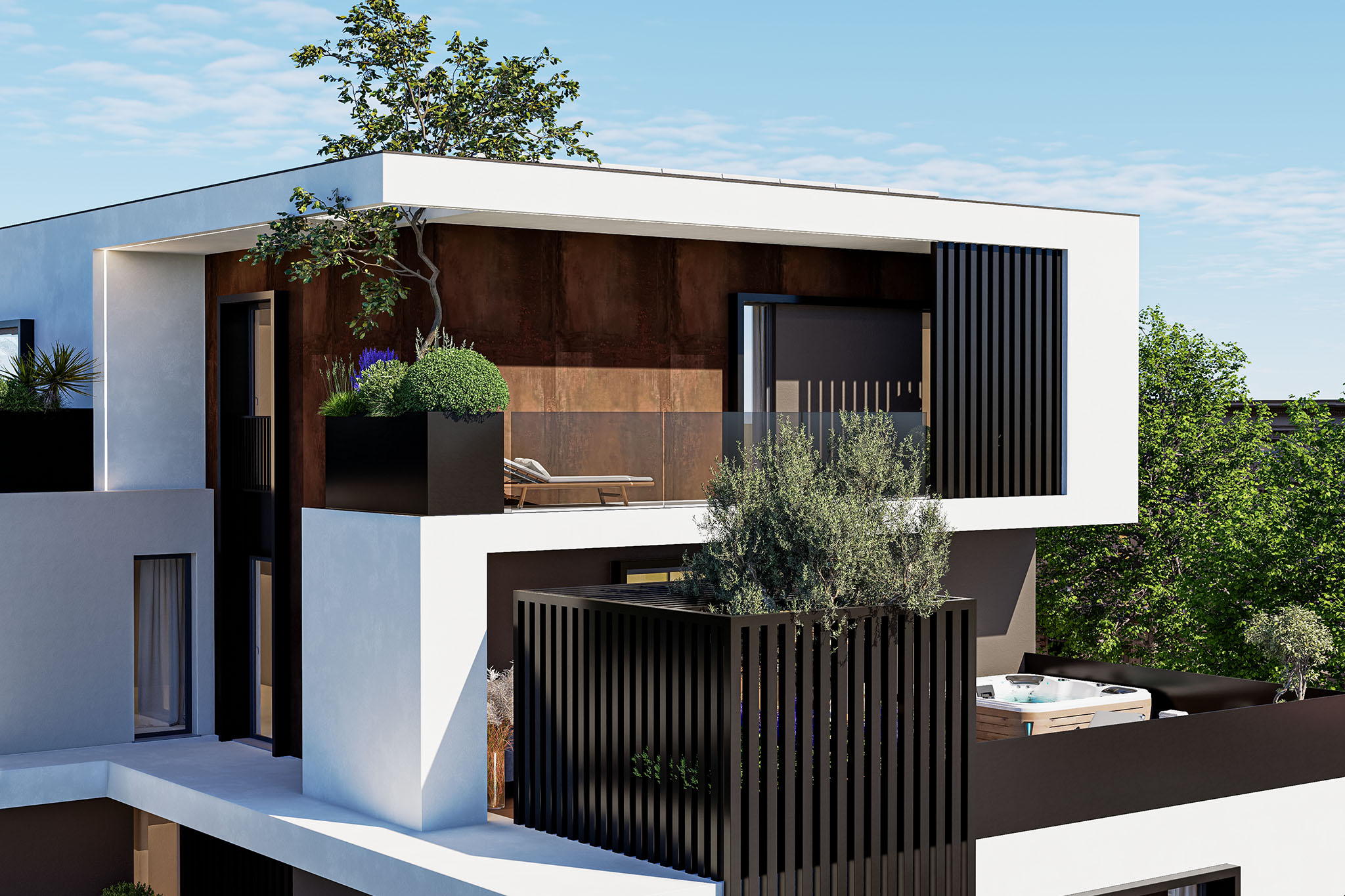 Attico Novara Veveri – Terrazzo e balcone, vista esterna