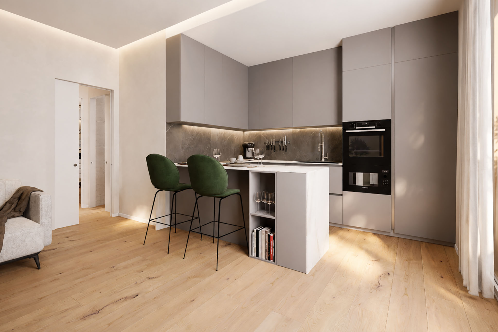 Trilocale con balcone coperto di nuova costruzione
